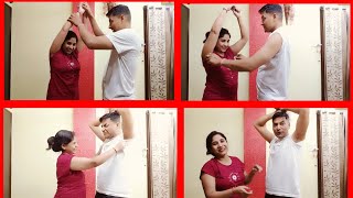 Funny underarm pinching challengeHusband vs wife underarm pinching challengeManuVlogsOfficial1 [upl. by Kordula]