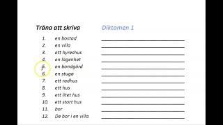 Diktamen 1 tema Bostad [upl. by Ilak143]