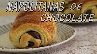 NAPOLITANAS o GARROTES DE CHOCOLATE  Pan y bollería  Con la masa en las manos [upl. by Naerda]