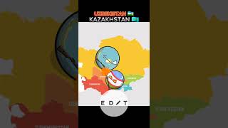 UZBEKISTAN AND KAZAKHSTAN  uzbekistan kazakhstan war countryballs shorts [upl. by Nellir]