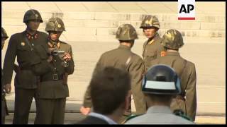 President Santos visits DMZ war memorial [upl. by Georgetta]