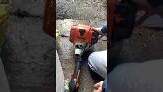 Stihl FS90R Strimmer Engine Cold Start [upl. by Nagyam]