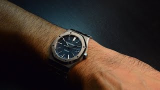 AP Royal Oak 15400 Blue dial  Review and wrist shot on 65quot wrist  Hafiz J Mehmood [upl. by Anyrb420]