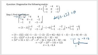 Diagonalizing a 3x3 matrix using eigenvectors [upl. by Llib]