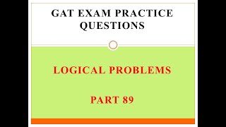 GAT Exam Practice Question Part 89 [upl. by Bander]