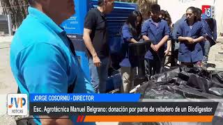 Esc Agrotécnica Manuel Belgrano donación por parte de veladero de un Biodigestor [upl. by Kirre]