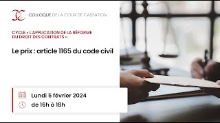 Le prix  article 1165 du code civil [upl. by Norrv]