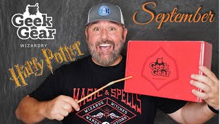 HARRY POTTER GEEKGEAR WIZARDRY SEPTEMBER BOX AND UNBOXING [upl. by Denison]