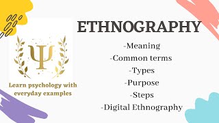 Ethnographic Research नृवंशविज्ञान अनुसंधान  Research Methodology [upl. by Aerdnak113]