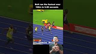 Usain Bolt fastest running just 958 second world record athletics Subscribe karo [upl. by Yentruok]