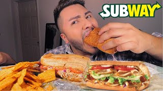 SUBWAY MUKBANG  CHIPOTLE CHICKEN BACON [upl. by Akissej]