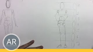 Zeichnen lernen  Aufbau einer weiblichen Figur Teil 1  Akademie Ruhr Tutorial [upl. by Ajram]