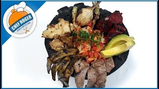 Riquisimo MOLCAJETE DE CARNE En parilla o estufa  520  Chef Roger [upl. by Gildas767]