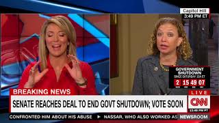 Wasserman Schultz Schumer Got Potential for Momentum Out of Govt Shutdown Deal [upl. by Clapp]