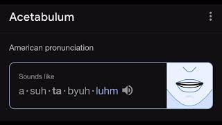 How to pronounce Acetabulum [upl. by Narik]