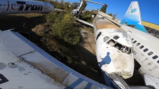 Exploring an airplane graveyard  URBEX ROMANIA [upl. by Ahsiekat]