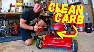 HOW TO CLEAN A CARBURETOR ON A CRAFTSMAN 21quot LAWN MOWER FOR BEGINNERS [upl. by Ammann426]