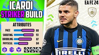 COMPLETE BEST PRIME ICARDI STRIKER BUILD EA FC 24 Pro Clubs [upl. by Yromas]