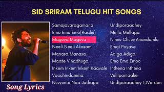 Best Sid Sriram Telugu Hit Songs  Latest Telugu Songs Collection  Sid Sriram Telugu Songs Jukebox [upl. by Vilberg]