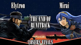 THE END OF RUNITBACK Losers Finals  Elytron Snake Vs Mirai Lucina [upl. by Missie]