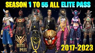 ALL ELITE PASS BUNDLE SEASON 1 TO 55  FREE FIRE ALL ELITE PASS BUNDLE  ALL ELITE PASS FREE FIRE [upl. by Ahsykal]