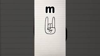 Draw m to rocker hand gestures fun art for kids kids kidsfun creative [upl. by Inah651]