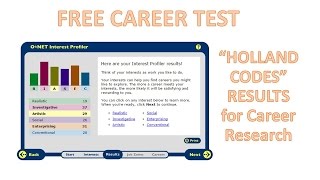 FREE Career Test with Holland Codes by ONet Interest Profiler “RIASEC” results [upl. by Badger]