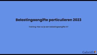 Online training Hoe vul ik mijn Belastingaangifte in [upl. by Emory]