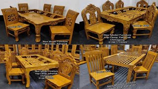 Wooden modern dining table and modern chairs design  Wooden luxury dining sets design [upl. by Notsuoh]