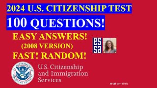 2024 Random 100 Civics Questions and Answers US Citizenship Interview 2024  Fast Easy Answer 16 [upl. by Yebba590]