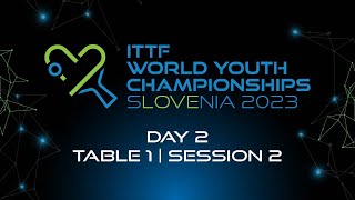 LIVE  T1  Day 2  ITTF World Youth Championships 2023  Session 2 [upl. by Slin]