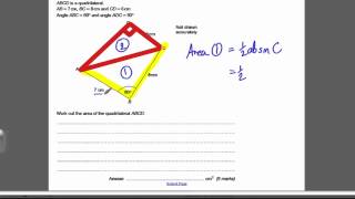 Area of Triangles 2 GCSE Higher Maths Exam Qs 20 [upl. by Maurilia]