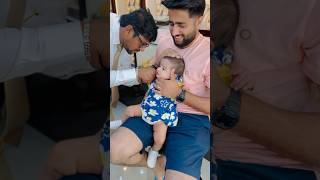 Ear piercing  Kaathu kuth earpiercing happyfamilymoments babygirl family baby [upl. by Enawtna]