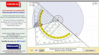 Überstumpfe Winkel mit einem Geodreieck messen  realmathde [upl. by Gnik19]