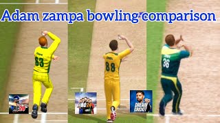 Adam zampa bowling comparison  Rc24  Rc20  Dc24 [upl. by Lesslie]