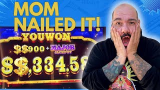 BEST JACKPOT VIDEO WITH MOM with VegasLowRoller and MaVLR [upl. by Eipper]