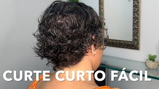 CORTE CURTO FÁCIL para cabelo ondulado que não gosta de escovar [upl. by Alleacim]