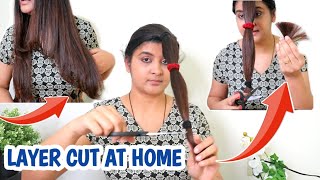 HOW I CUT MY OWN HAIR AT HOME EASY LAYER CUT DIY [upl. by Pinelli659]