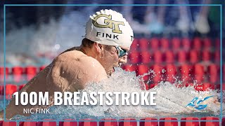 Nic Fink Pulls Out Win by 08 in Mens 100M Breaststroke  2023 TYR Pro Swim Series Westmont [upl. by Notneiuq467]