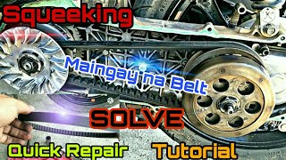 SQUEEKING O MAINGAY NA BELT QUICK REPAIR For MIO SPORTY SOLVE  JMSVlogLife [upl. by Collayer]