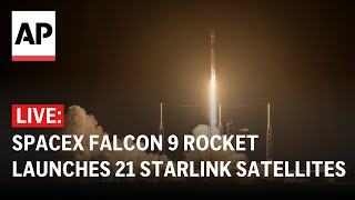 SpaceX launch LIVE Falcon 9 rocket launches 21 Starlink satellites [upl. by Yeung]