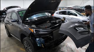 2020 Hyundai Tucson how to take the front bumper and headlight off [upl. by Svoboda]