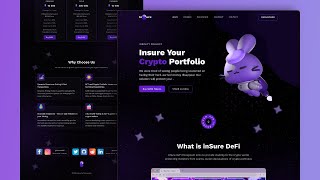 inSure DeFi Crypto landing page  Landing page design with Figma  UI design 2022 with ITPlus [upl. by Ingham]