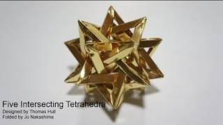 Origami Giveaway 6  Five Intersecting Tetrahedra Thomas Hull [upl. by Lorac263]