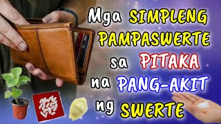 MGA SIMPLENG PAMPASWERTE SA PITAKA NA PANGAKIT NG SWERTE [upl. by Row766]