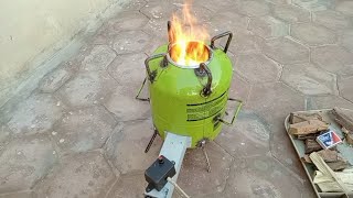 How to make a highly efficient no smoke wood stove with a fan  smoke free beautiful 🔥 firewood [upl. by Earvin]