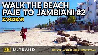 4K Walking the beach from Paje to Jambiani 2  Zanzibar 2021 [upl. by Ayim]