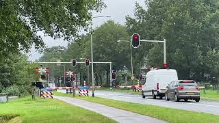 Spoorwegovergang Delden  Dutch railroad crossing [upl. by Anilegnave]