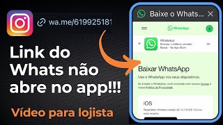 Link do WhatsApp no Instagram não abre e pede para baixar app LOJISTA tente isso ✅ [upl. by Margarete]