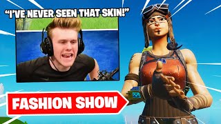 STREAM SNIPING FASHION SHOWS with Fortnite Skins you NEVER See RARE [upl. by Finah982]